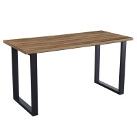 Table à manger haute EDWAR longueur 180cm en décor chêne vieilli, idéal pour une salle à manger conviviale