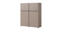 Buffet haut coloris beige et noir L120xH140xP40 collection HAVANA. Bahut  haut design avec 4 portes.