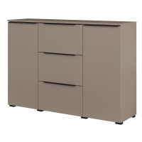 Buffet ALICE 2 portes 3 tiroirs, coloris marron congo avec éclairage LED