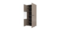 Vitrine haute 2 portes collection HAVANA. Coloris beige et noir.