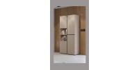 Vitrine haute 2 portes collection HAVANA. Coloris beige et noir.