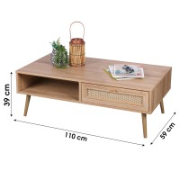 Table basse ALTA chêne clair – Design scandinave et rangement pratique