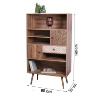 Bibliothèque ALTA coloris chêne clair avec 2 portes et 1 tiroir – Design scandinave et rangement pratique