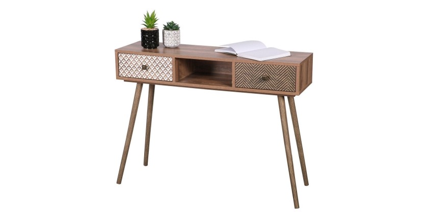 Console ALTA coloris chêne clair avec 2 tiroirs – Design scandinave et rangement pratique