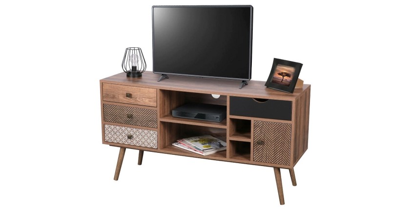 Meuble TV collection  ALTA coloris chêne avec 4 tiroirs – Design scandinave et rangements pratiques