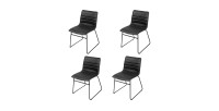 Lot de 4 chaises PU effet cuir ardoise collection NETS style industriel