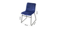 Lot de 4 chaises en velours côtelé bleu collection NETS style industriel