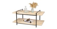 Table basse collection DARYL – Style industriel, coloris chêne et noir