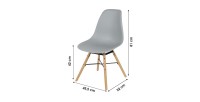 Lot de 4 chaises coloris gris style scandinave. Collection JENKINS.