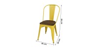 Lot de 4 chaises en métal jaune style industriel. Collection FACTORY.