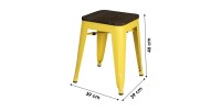 Lot de 4 tabourets style industriel en métal, coloris jaune – Collection FACTORY.