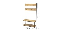 Meuble porte-manteaux avec 2 étagères range-chaussures – 100x39xH180 cm – Collection OAKLANDER