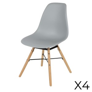 Lot de 4 chaises gris clair...