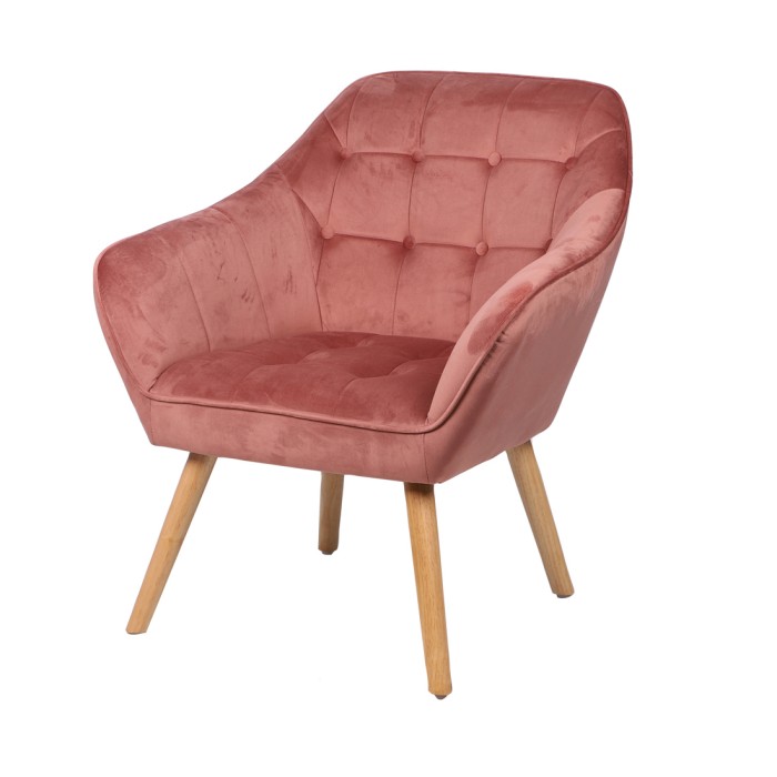 Fauteuil en velours rose...