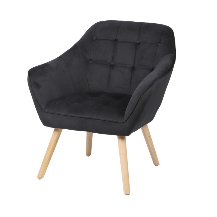 Fauteuil en velours noir...