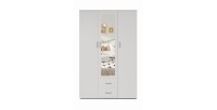 Armoire 3 portes avec miroir TOM – Dimensions H185 x L120 x P52 cm – Coloris blanc – Style design