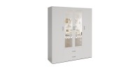 Armoire 4 portes avec 2 miroirs TOM – Dimensions H185 x L160 x P52 cm – Coloris blanc – Style design