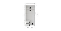 Armoire 2 portes avec miroir TOM – Dimensions H185 x L80 x P52 cm – Coloris blanc – Style design