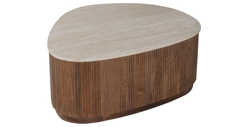 Table basse en bois massif collection DELHI 100cm - Style ethnique et design