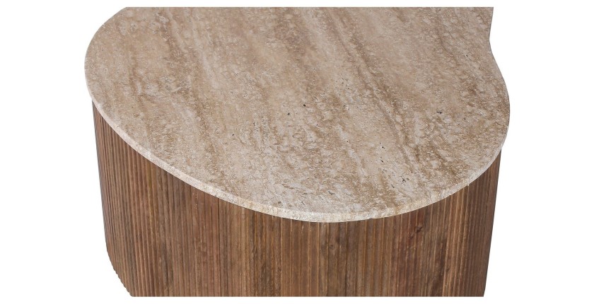 Table basse en bois massif collection DELHI 80cm - Style ethnique et design