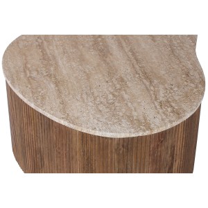 Mesa baja de madera maciza colección DELHI 80cm - Estilo étnico y diseño