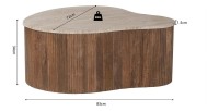 Table basse en bois massif collection DELHI 80cm - Style ethnique et design