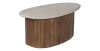 Table basse en bois massif collection DELHI 90cm - Style ethnique et design