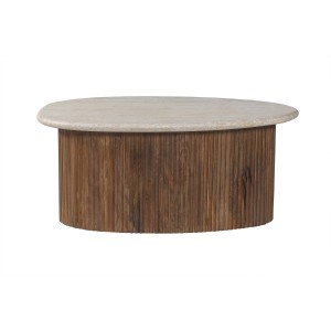 Table basse en bois massif collection DELHI 90cm - Style ethnique et design