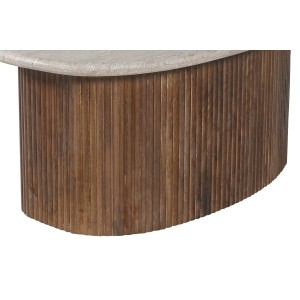 Table basse en bois massif collection DELHI 90cm - Style ethnique et design