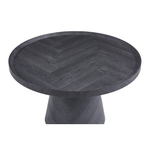 Table basse ronde collection CARLSEN – Décor gris foncé – Bord relevé – D80 x H47 cm