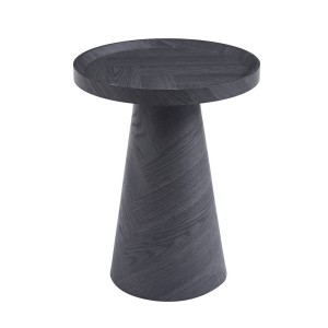 Table d'appoint ronde collection CARLSEN – Décor gris foncé – Bord relevé – D45 x H57 cm