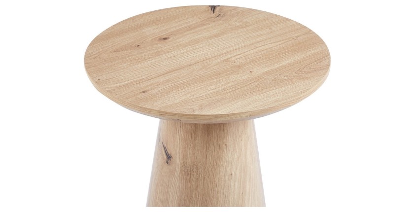 Table d'appoint ronde collection TIGNES – Effet pin – D45 x H55 cm