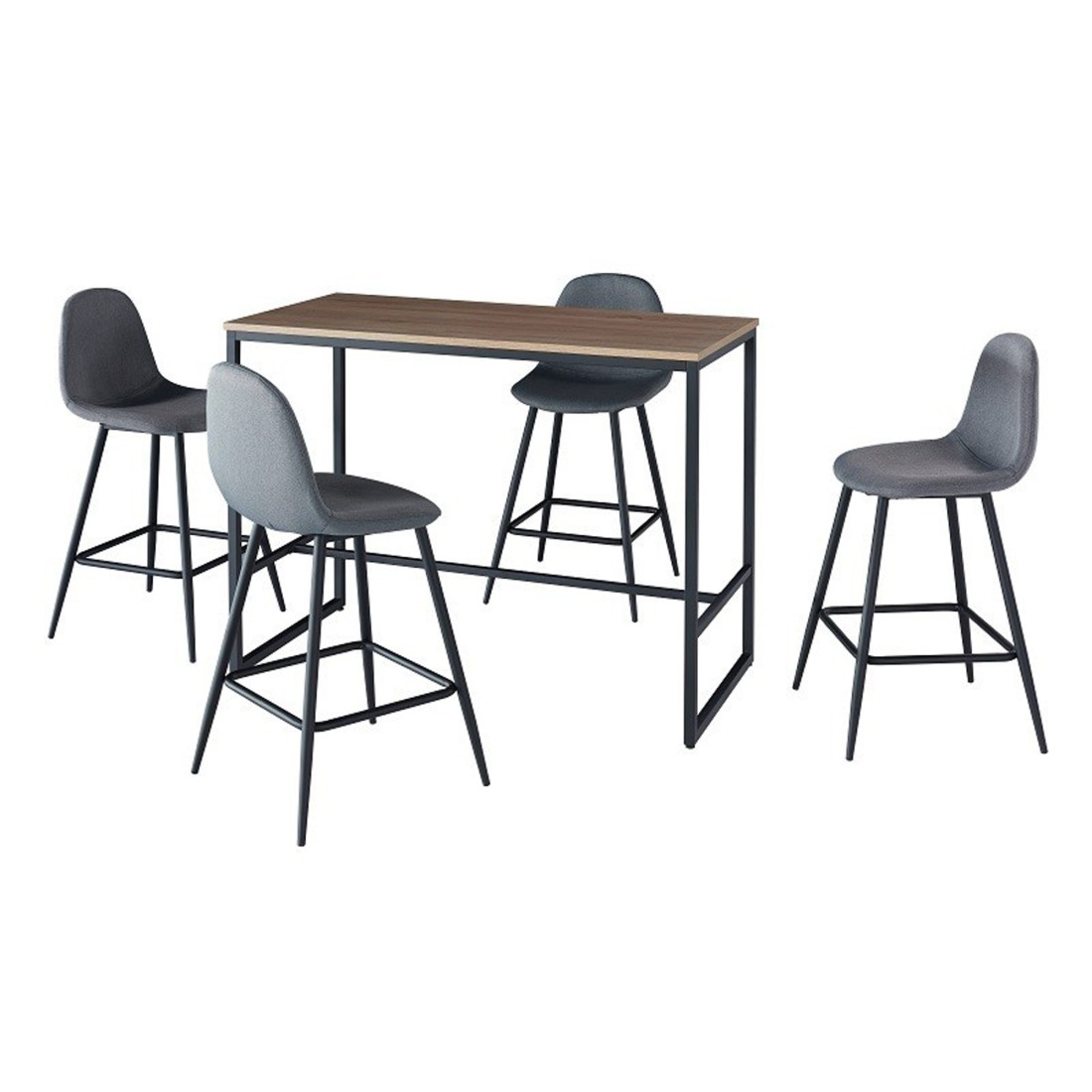 Ensemble table haute MENTON – Mange debout + 4 chaises hautes – Design moderne et pratique